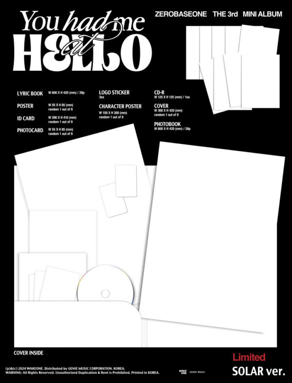 ZEROBASEONE - YOU HAD ME AT HELLO (CD) - Image 3